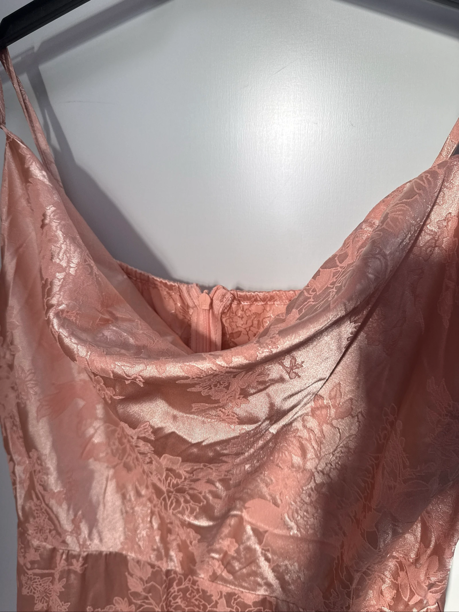 Vestido longo de cetim da Cider rosa GG novo com etiqueta – photo 3